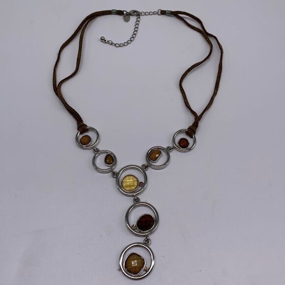 Lia Sophia Mod Statement Dangle Necklace Sparkly - Picture 1 of 6